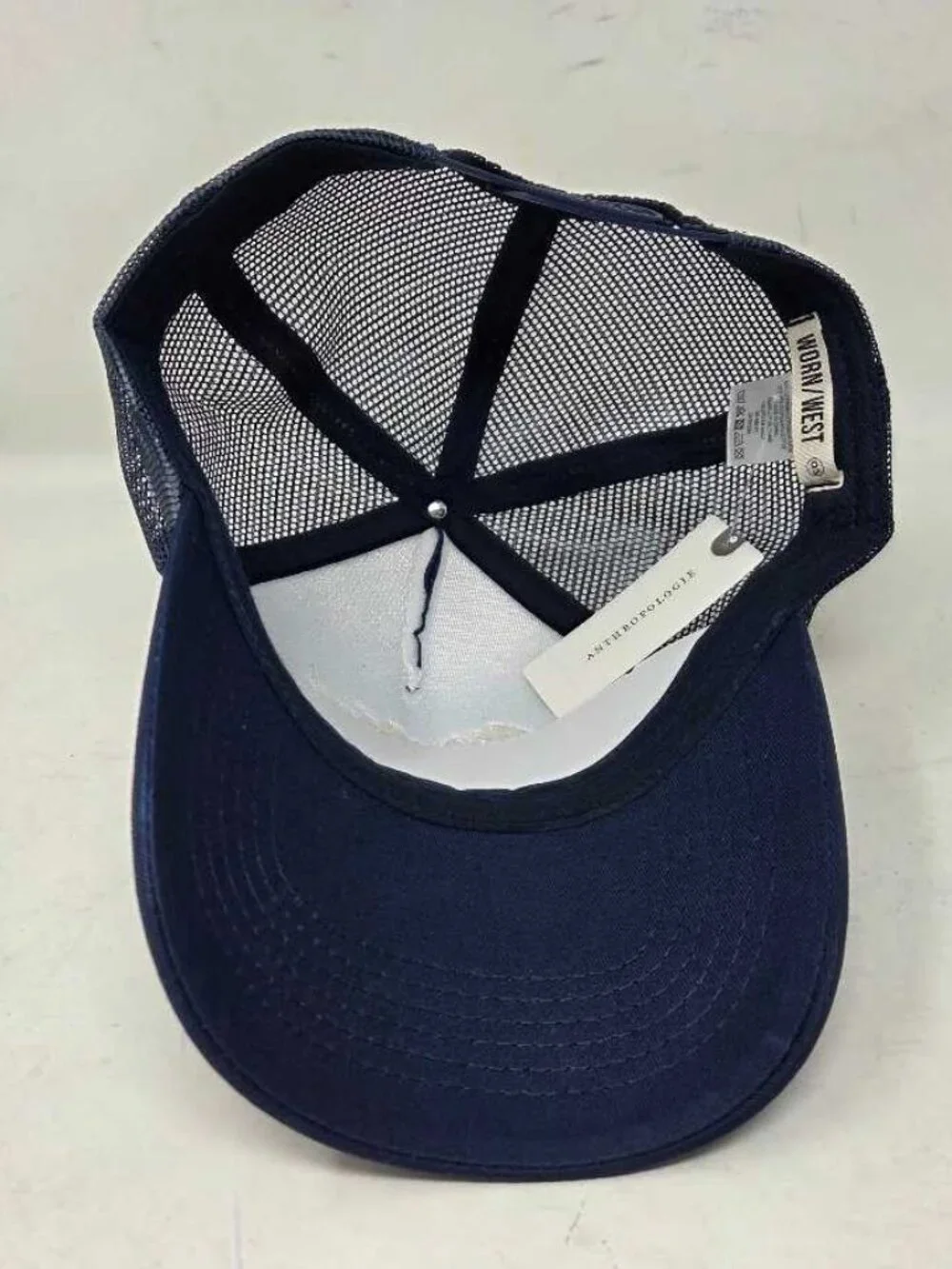 New Anthropologie x Worn West Cote d'Azur sardines fish coastal trucker hat